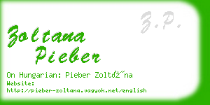 zoltana pieber business card